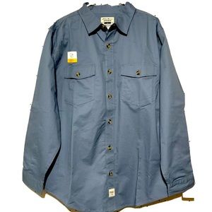 Eddie Bauer Workwear Foreman Fit Sz Large Backwater Blue Button Up Shirt NWT